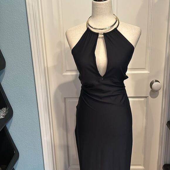 Last chance!!! Lady lux diamond Diamonds Maxi Dress Elegant Black Halter Dress - Picture 5 of 11